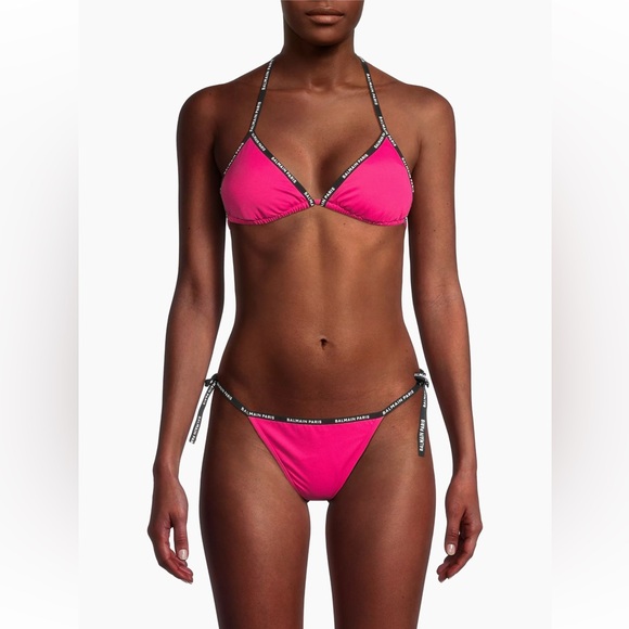 BALMAIN***Dark Pink String Bikini Set***US 4 + 12****$420 CURRENT FULL PRICE - Picture 4 of 9